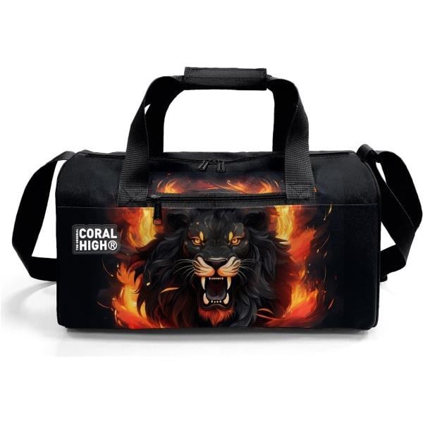 Coral High Siyah Aslan Desenli Spor Çantası 27540