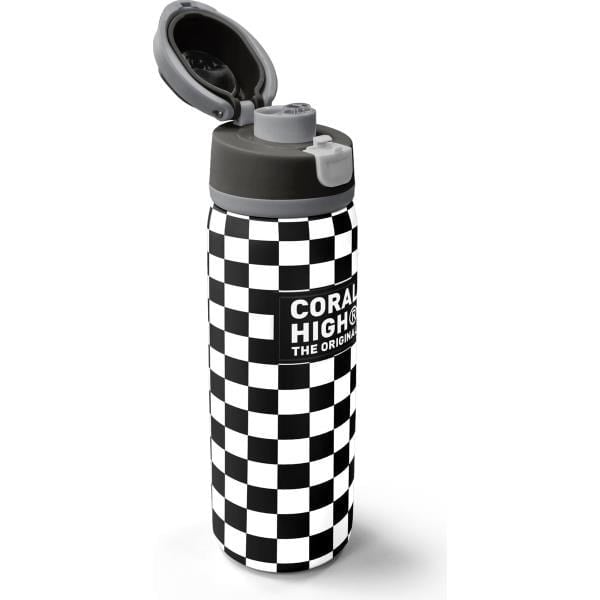 Coral High Siyah Beyaz Dama Desenli Pipetli ve Direkt İçim Çelik Termos 800 ml 38538
