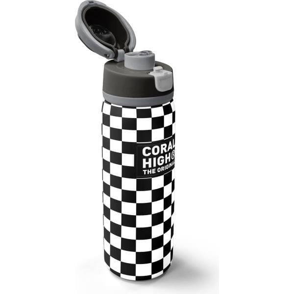 Coral High Siyah Beyaz Dama Desenli Pipetli ve Direkt İçim Çelik Termos 800 ml 38538