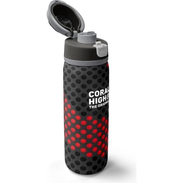 Coral High Siyah Kırmızı Desenli Pipetli ve Direkt İçim Çelik Termos 800 ml 38511