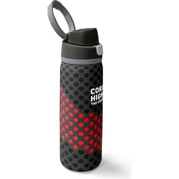 Coral High Siyah Kırmızı Desenli Pipetli ve Direkt İçim Çelik Termos 800 ml 38511