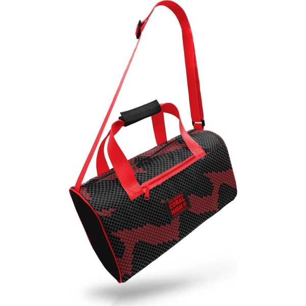 Coral High Siyah Kırmızı Desenli Spor Çantası 27555