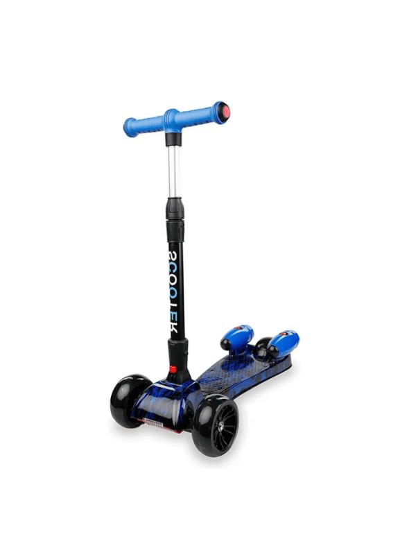 CToy 3 Tekerlekli Duman Efektli Bluetoothlu LED Işıklı Müzikli Çocuk Scooter (3-9 Yaş) – Mavi Mermer