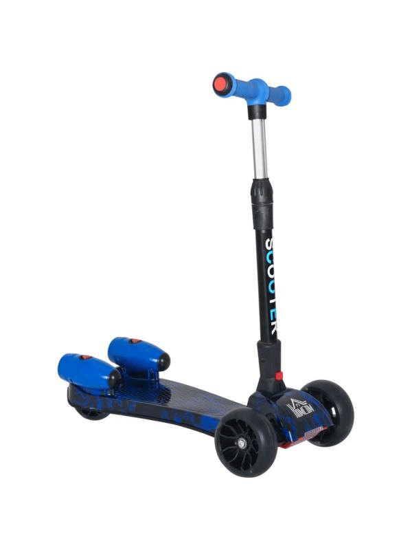 CToy 3 Tekerlekli Duman Efektli Bluetoothlu LED Işıklı Müzikli Çocuk Scooter (3-9 Yaş) – Mavi Mermer