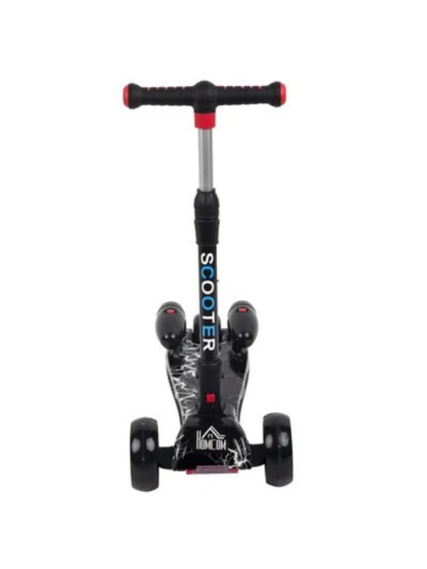 CToy 3 Tekerlekli Duman Efektli Bluetoothlu LED Işıklı Müzikli Çocuk Scooter (3-9 Yaş) – Siyah Mermer
