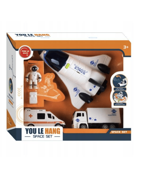 CTOY 5 Parça Araçlı Uzay Seti – Uzay Mekiği, Kamyon, Ambulans ve Astronot Oyun Seti (CTOY-261A-1)