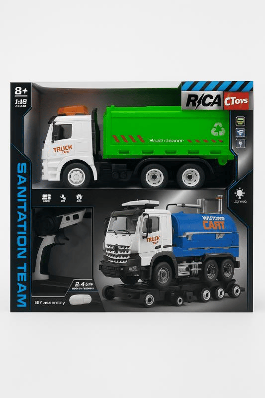 Ctoy Constructo RC Sök-Tak Çöp Kamyonu – USB Şarjlı 1:18 Mühendislik Oyuncak + 2.4 GHz Kumanda