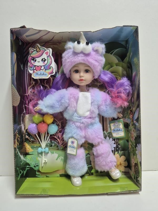 CTOY Kostümlü Oyuncak Bebek Seti – Peluş Unicorn Kostümlü Koleksiyonluk Bebek (CTOY-QJ183C)