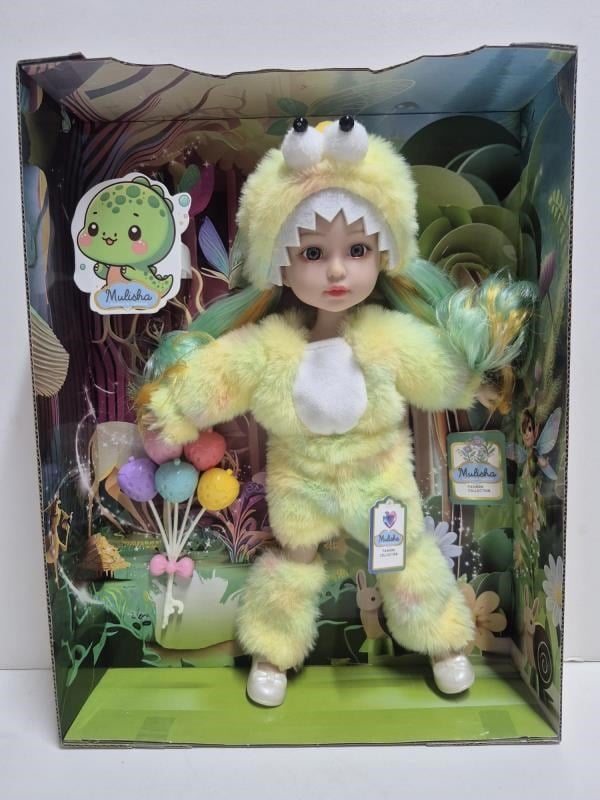 CTOY Kostümlü Oyuncak Bebek Seti – Peluş Canavar/Dino Kostümlü Masal Temalı Bebek (CTOY-QJ183B)