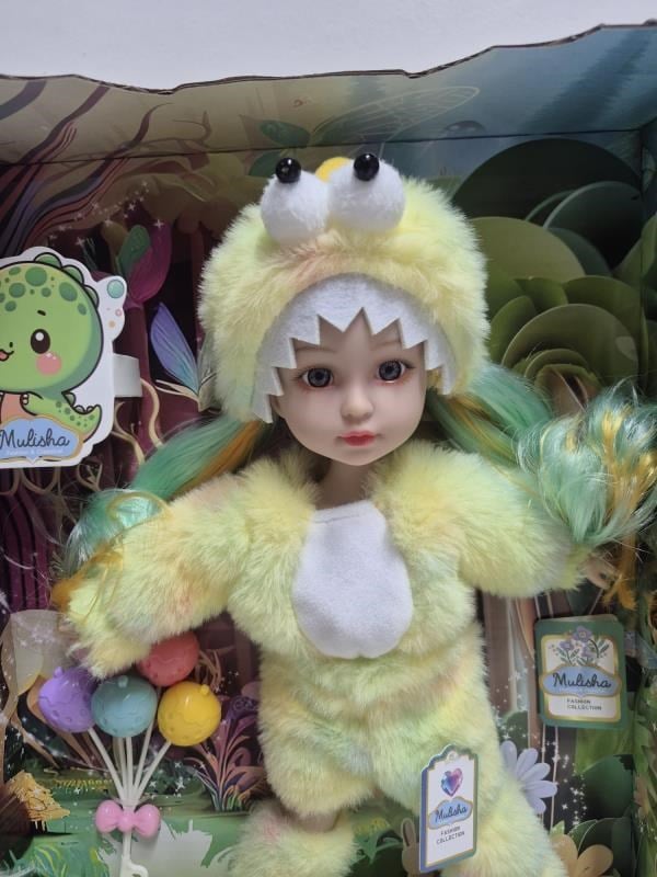CTOY Kostümlü Oyuncak Bebek Seti – Peluş Canavar/Dino Kostümlü Masal Temalı Bebek (CTOY-QJ183B)