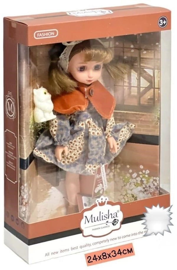 CTOY Mulisha Fashion Classics Klasik Moda Oyuncak Bebek 30 cm – Pelerinli Vintage Tasarım  CTOY-QJ1
