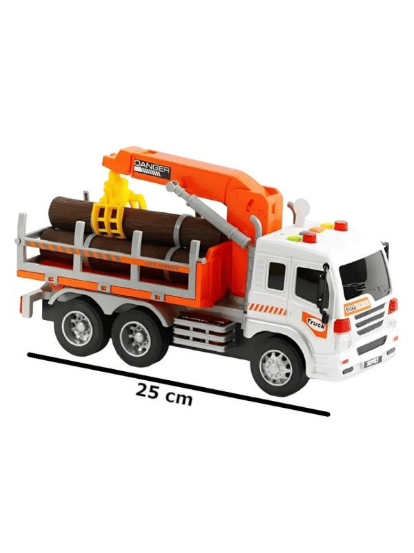 Ctoy Oyuncak Sesli, ışıklı ve Pilli Vinçli Kütük Taşıyıcı - CTOY-WY300F