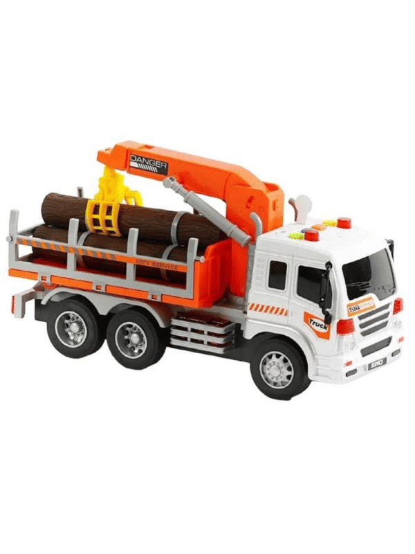 Ctoy Oyuncak Sesli, ışıklı ve Pilli Vinçli Kütük Taşıyıcı - CTOY-WY300F