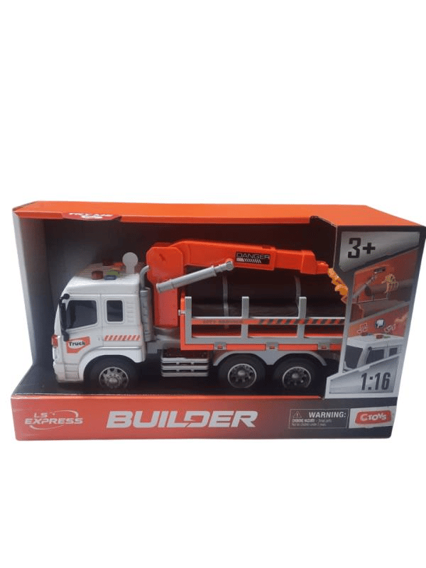 Ctoy Oyuncak Sesli, ışıklı ve Pilli Vinçli Kütük Taşıyıcı - CTOY-WY300F