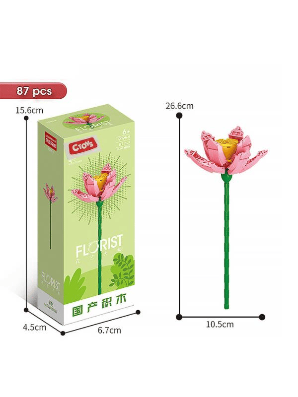 Ctoys Çiçek Blokları 9095-8 Lotus Flower – 87 Parça Çiçek Yapı Blokları Seti (6+ Yaş)