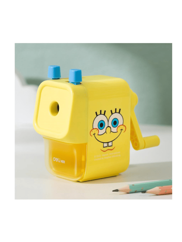 Deli EH511 SpongeBob Lisanslı Masaüstü Kalemtıraş Sarı – Jumbo ve Standart Kalem Uyumlu