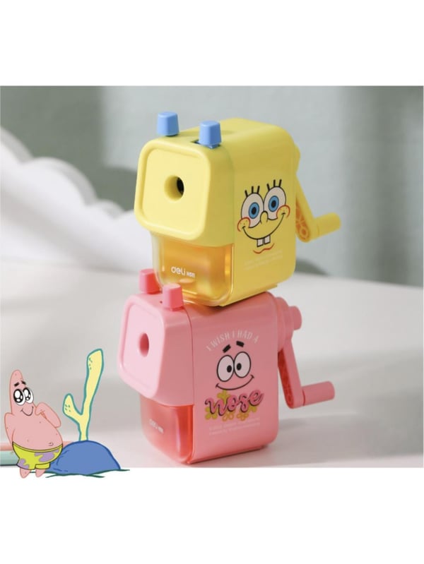 Deli EH511 SpongeBob Lisanslı Masaüstü Kalemtıraş Pembe – Jumbo ve Standart Kalem Uyumlu