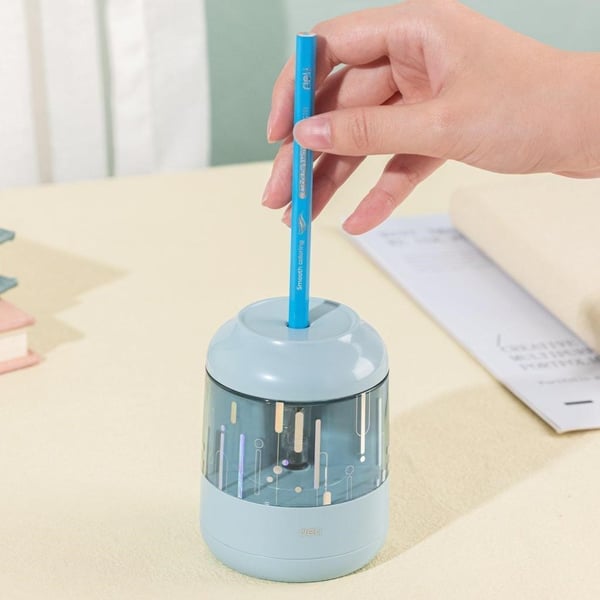 Deli H508-BL Elektrikli Masaüstü Kalemtıraş Pastel Mavi