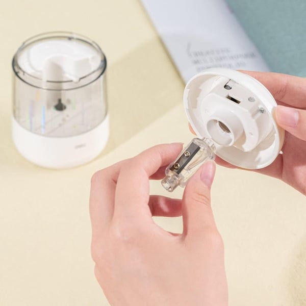 Deli H508-WH Elektrikli Masaüstü Kalemtıraş Pastel Beyaz