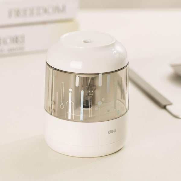 Deli H508-WH Elektrikli Masaüstü Kalemtıraş Pastel Beyaz