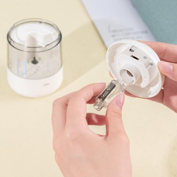Deli H508-WH Elektrikli Masaüstü Kalemtıraş Pastel Beyaz