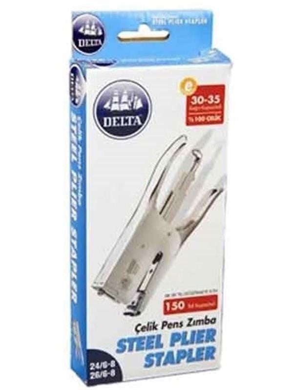 Delta Pens 105 Çelik Zımba Makinesi – 30-35 Sayfa Kapasiteli, Dayanıklı ve Uzun Ömürlü Ofis Zımbası