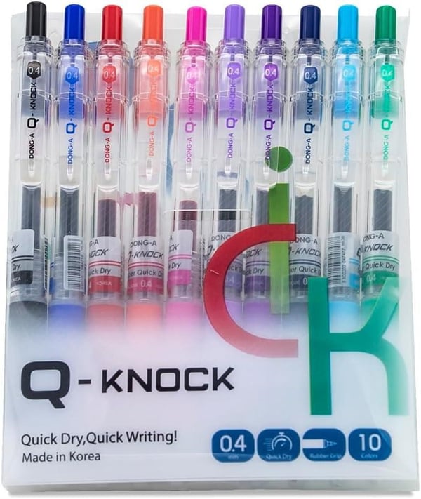 Dong-A 10 Renk Q-Knock 04 mm Jel Kalem Seti