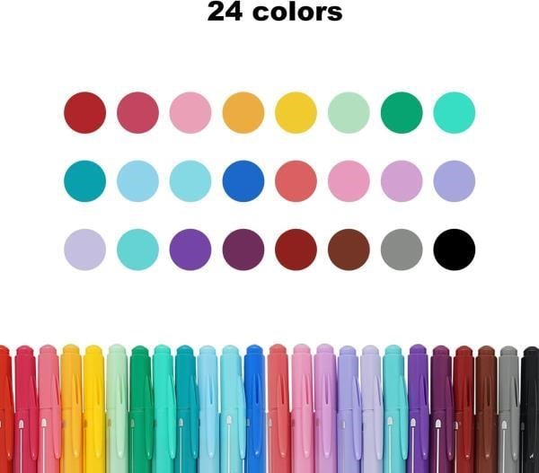 Dong-A My Color Çift Taraflı Fırça Uçlu Keçeli Fosforlu Kalem 24 Renk