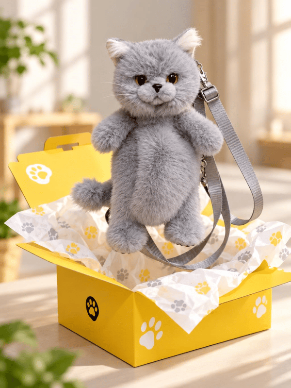 Dream Vest Pelüş Kedi Şeklinde Sırt Çantası VST-CAT007
