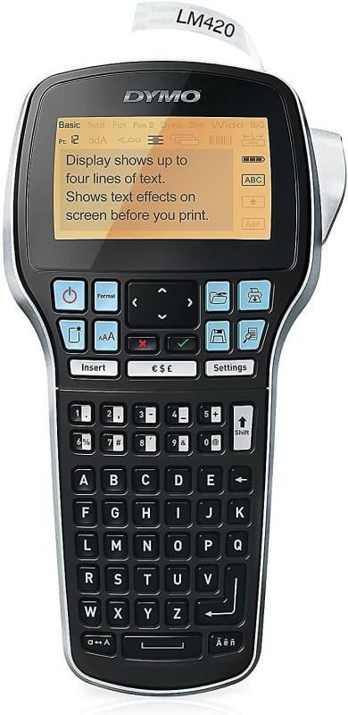 Dymo Label Manager 420P Elde Taşınır & PC Bağlantılı Etiketleme Makinesi (6–19 mm D1 Uyumlu, Barkod Yazdırma Özellikli)