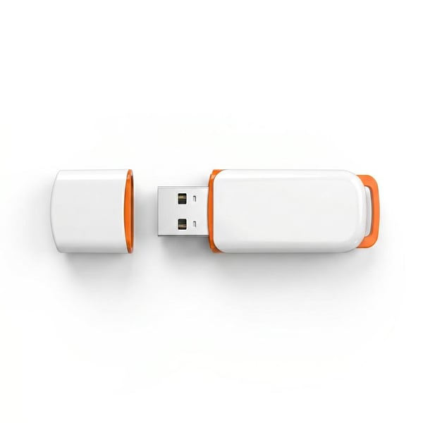 Elba 128GB USB 3.2 Plastik Flash Bellek (Beyaz-Turuncu)