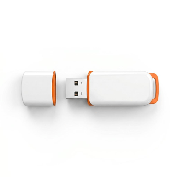 Elba 128GB USB 3.2 Plastik Flash Bellek (Beyaz-Turuncu)