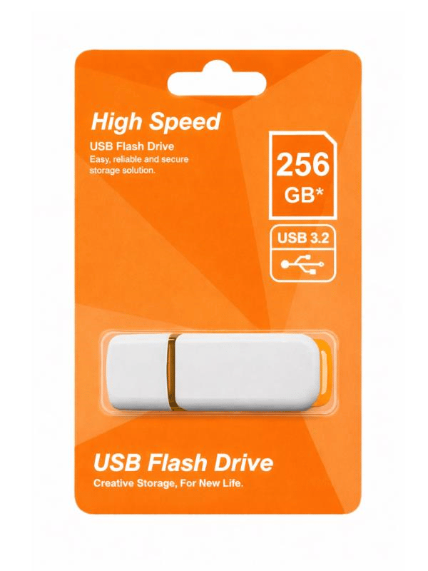 Elba 256GB USB 3.2 Flash Bellek – Beyaz/Turuncu