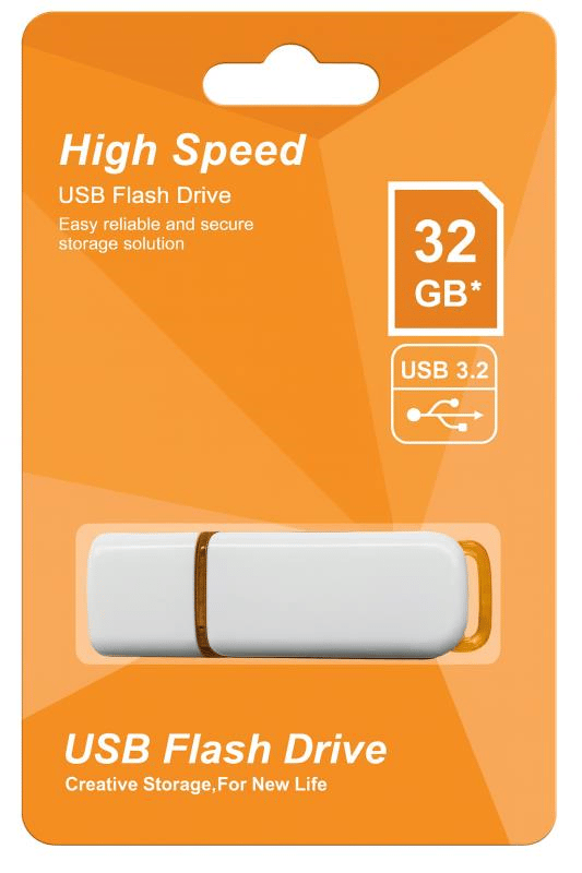 Elba 32GB Plastik Beyaz-Turuncu 3.2 USB Flash Bellek