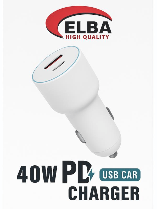 ELBA 40W PD USB Araç Şarj Cihazı – Süper Hızlı Şarj Gücü