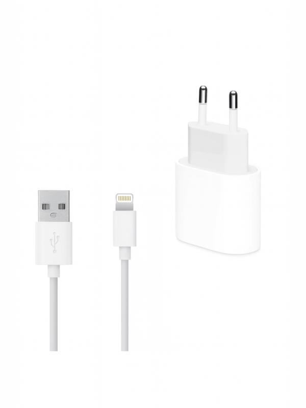 Elba ELB07-USB-25WIOS Beyaz 25W Usb Ev Şarj Kafa+ Usb 1mt Lightning Kablo QC4.0 Hızlı Şarj
