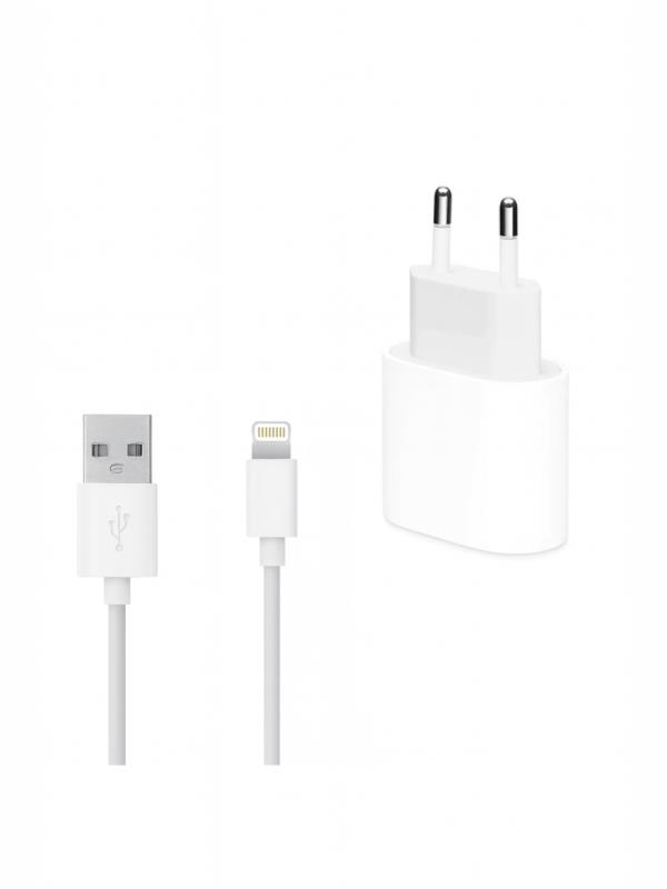 Elba ELB07-USB-25WIOS Beyaz 25W Usb Ev Şarj Kafa+ Usb 1mt Lightning Kablo QC4.0 Hızlı Şarj