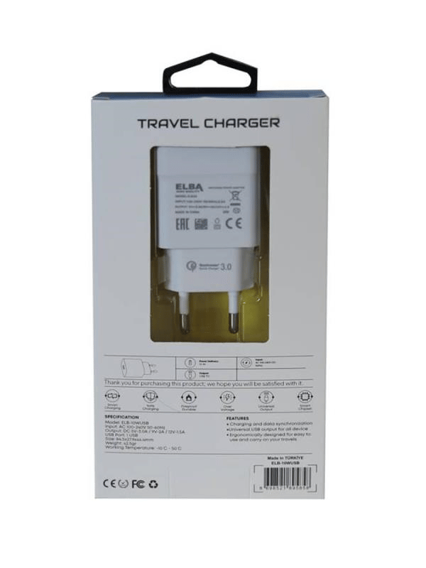 Elba Elb10 10W 3.0A Hızlı Şarj Akıllı Koruma Usb EV Şarj Cihazı