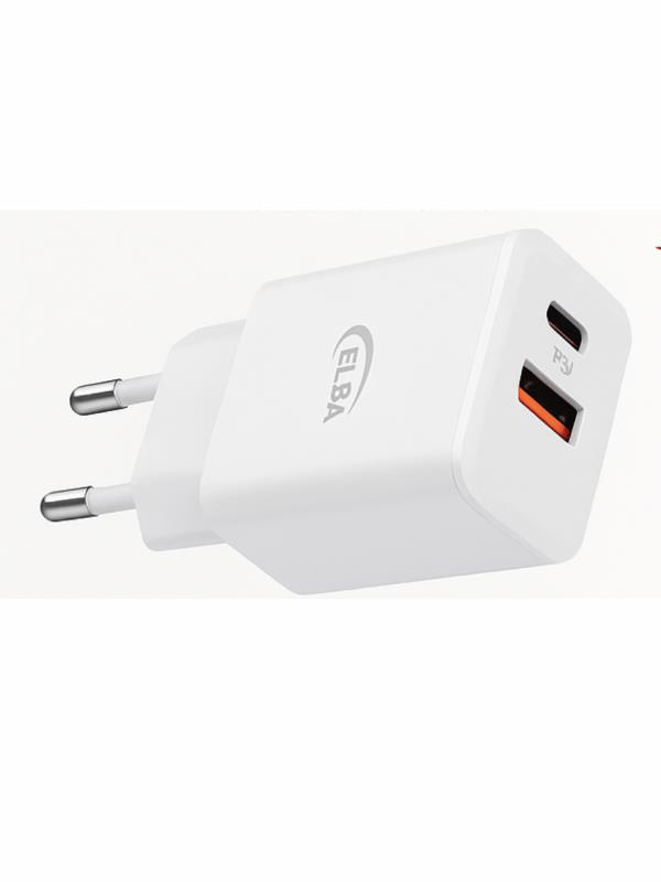 Elba ELB13 Elb-48w 3.4A USB/Pd48 (Usb+Type-C) Akıllı Koruma/ Isıya Dayanklı Hızlı Şarj Ev Şarj Kafa