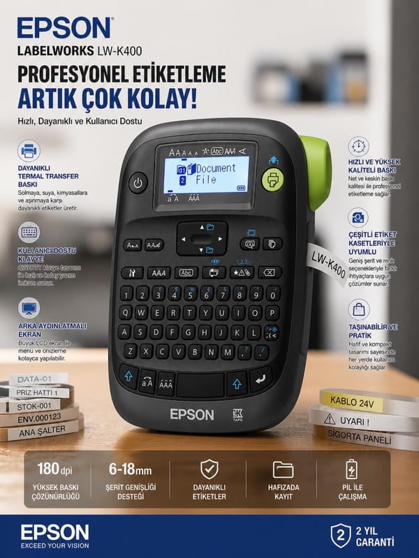 Epson LabelWorks LW-K400 Termal Transfer Etiket Yazıcı