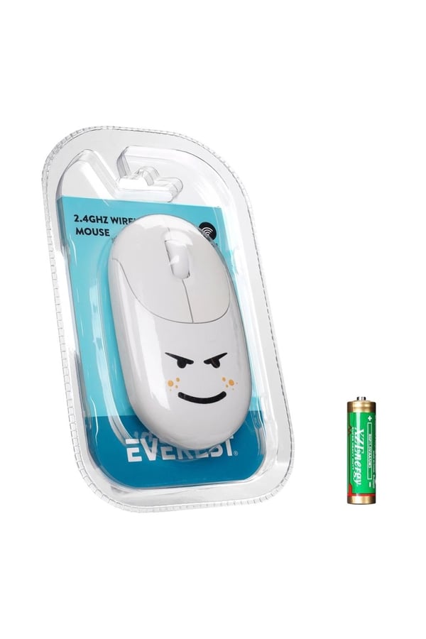 Everest SM-26 FASHION 2.4Ghz Beyaz Kabartmalı Kablosuz Mouse
