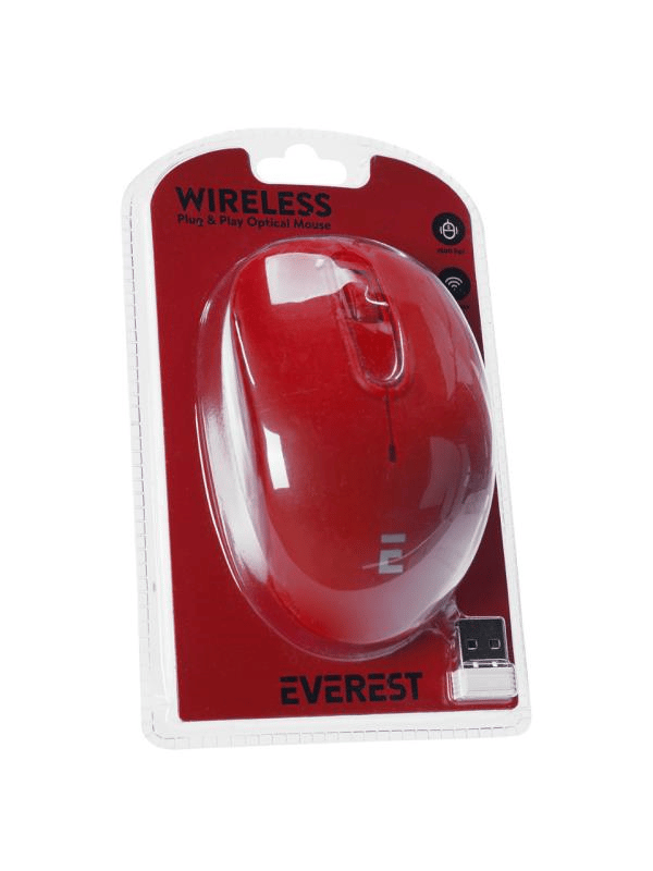 Everest SMW-666 Kırmızı USB 2.4 GHZ Optik Kablosuz Mouse 1500Dpı