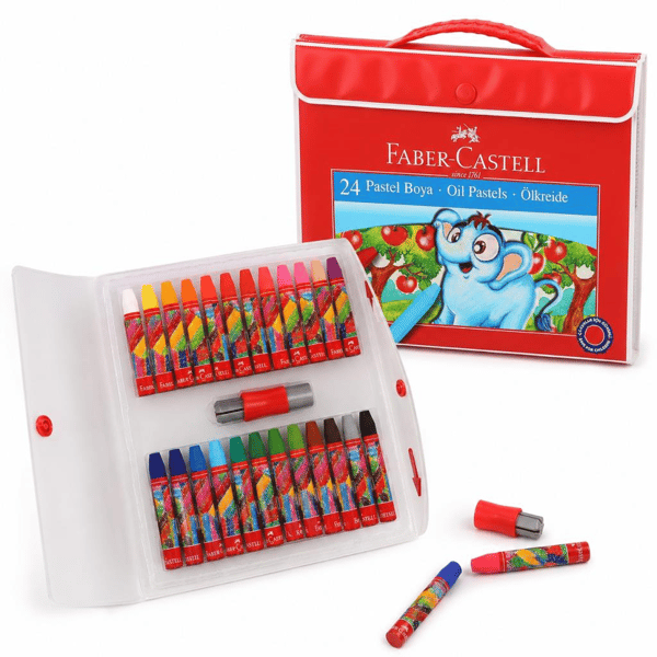 Faber Castell 24 Renk Plastik Çantalı Tutuculu Pastel Boya