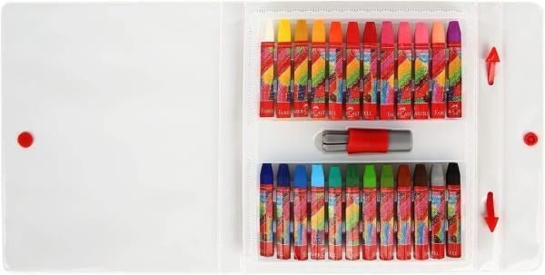 Faber Castell 24 Renk Plastik Çantalı Tutuculu Pastel Boya
