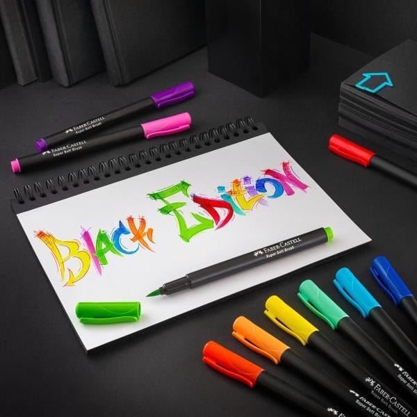 Faber Castell Black Edition Keçeli Kalem Fırça Uç 10'lu
