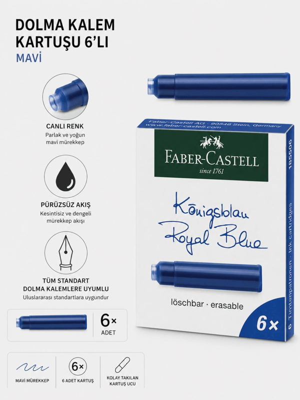 Faber Castell Dolma Kalem Kartuşu 6