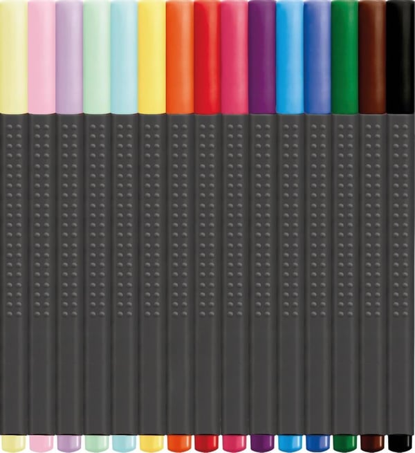 Faber Castell Fineliner Grip 0.4mm 15'li Silindir Kutu