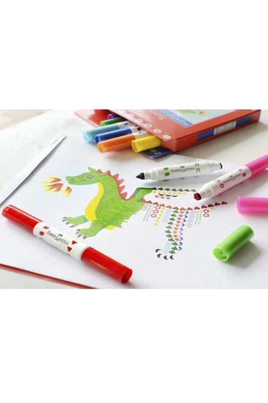 Faber Castell Jumbo Keçeli Kalem 10’lu 2in1 155170