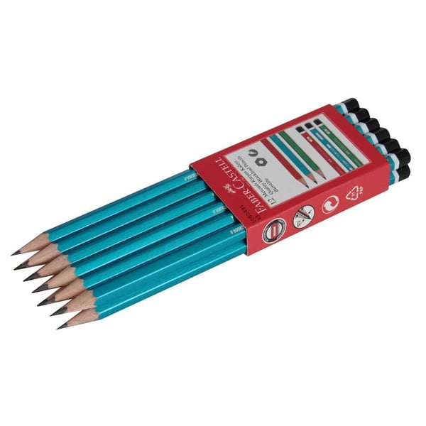 Faber Castell Köşeli Mercan Kurşun Kalem - 12'li Paket
