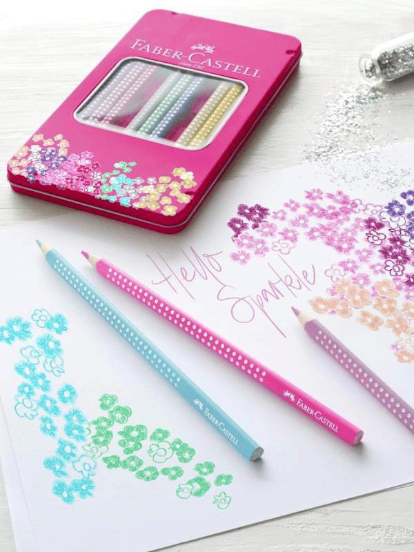 Faber-Castell Parlak Renkler Metal Kutu Pembe 12 renk